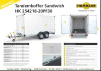 Tandemkoffer Sandwich 2500 kg / 3000 kg / 3500 kg - 4185 x 1730 x 1885